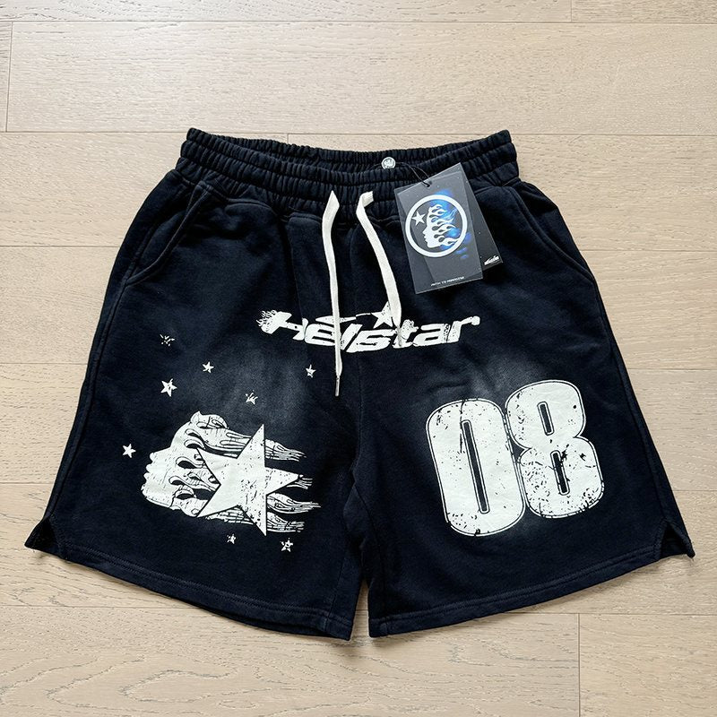 Hellstar Washed Black 08 Graphic Shorts — context