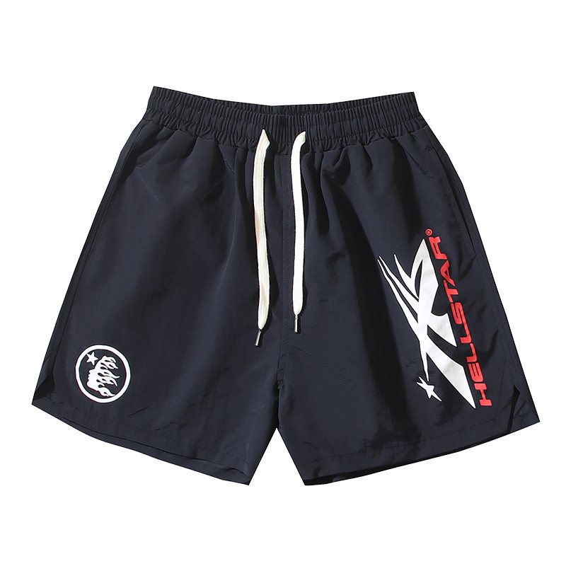 Hellstar Navy Graphic Drawstring Shorts — hero