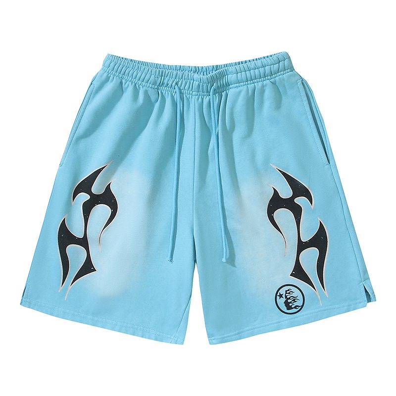 Hellstar Light Blue Washed Graphic Shorts — hero