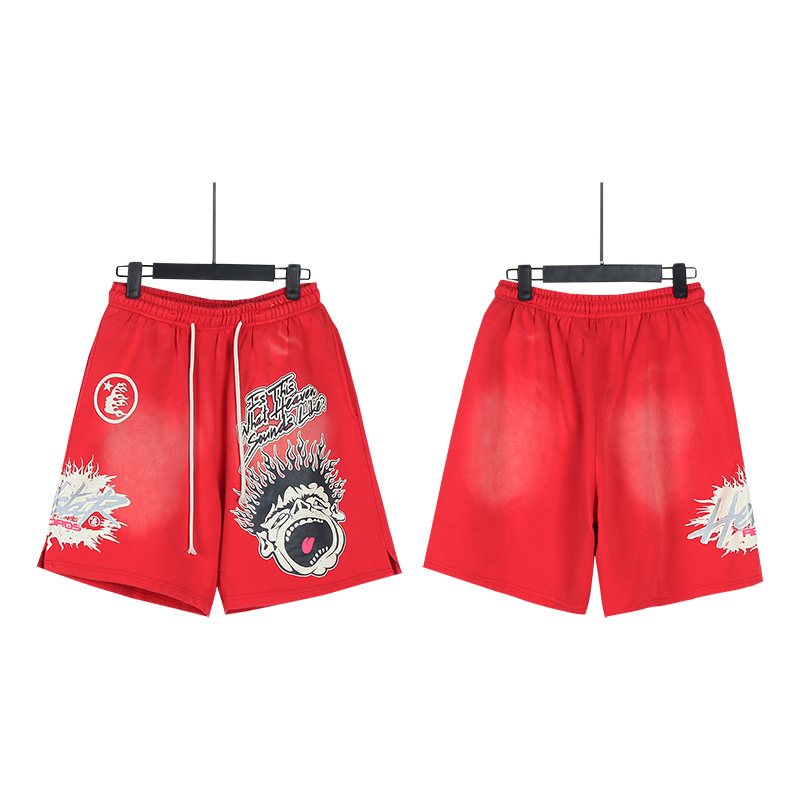 Hellstar Washed Worldwide Club Graphic Shorts — front