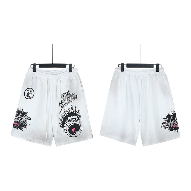 Hellstar Washed Worldwide Club Graphic Shorts — front