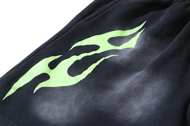 Hellstar Washed Flame Graphic Shorts — detail