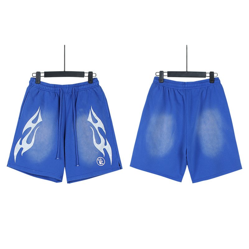 Hellstar Washed Flame Graphic Shorts — front