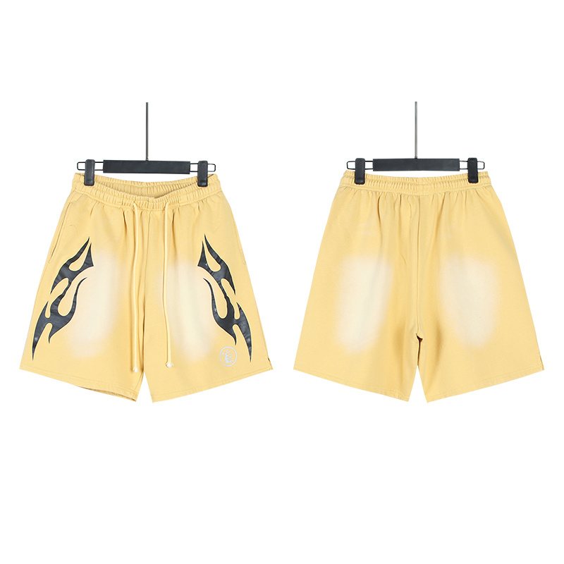 Hellstar Washed Flame Graphic Shorts — front