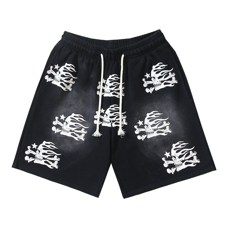 Hellstar Skeleton Flame Graphic Shorts — hero