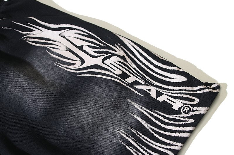 Hellstar Washed Flame 11 Graphic Shorts — detail