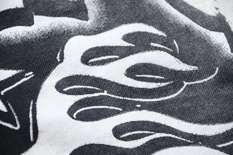 Hellstar Washed Black Graphic Shorts — detail
