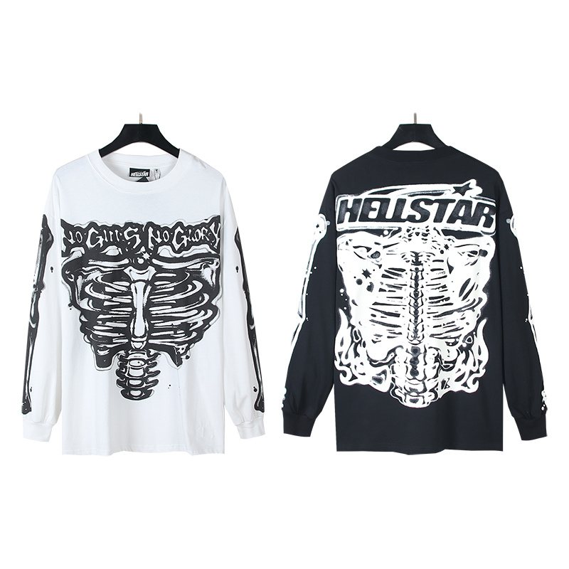 Hellstar Skeleton Ribcage Graphic Long-Sleeve T-Shirt — comparison