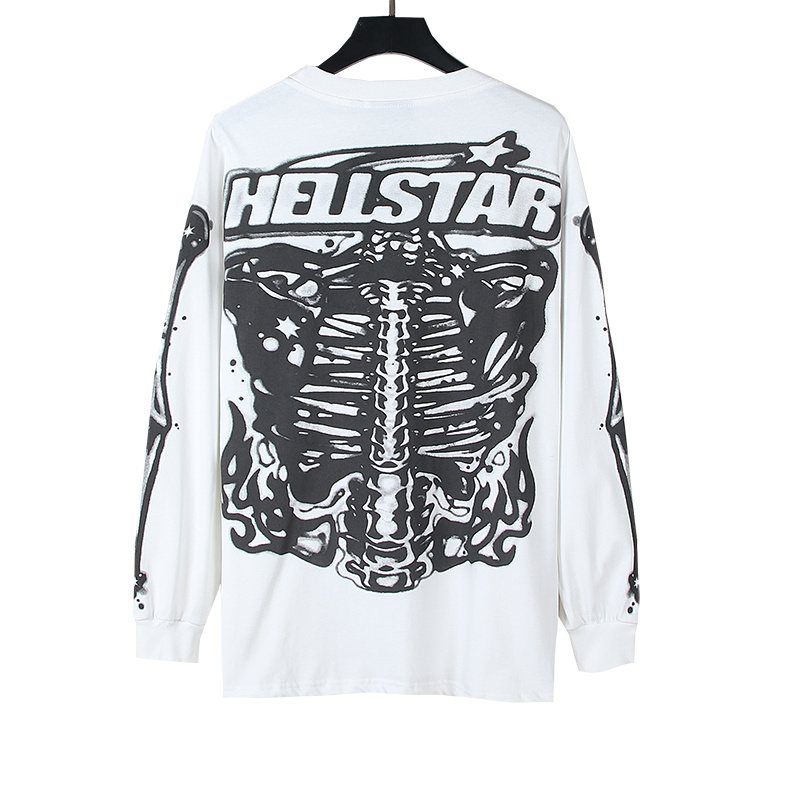 Hellstar Skeleton Ribcage Graphic Long-Sleeve T-Shirt — back