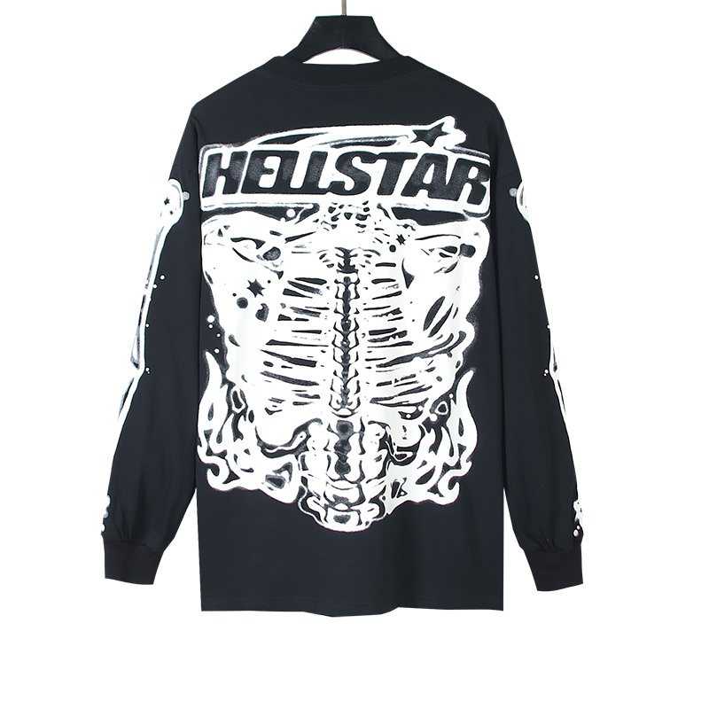 Hellstar Skeleton Ribcage Graphic Long-Sleeve T-Shirt — back
