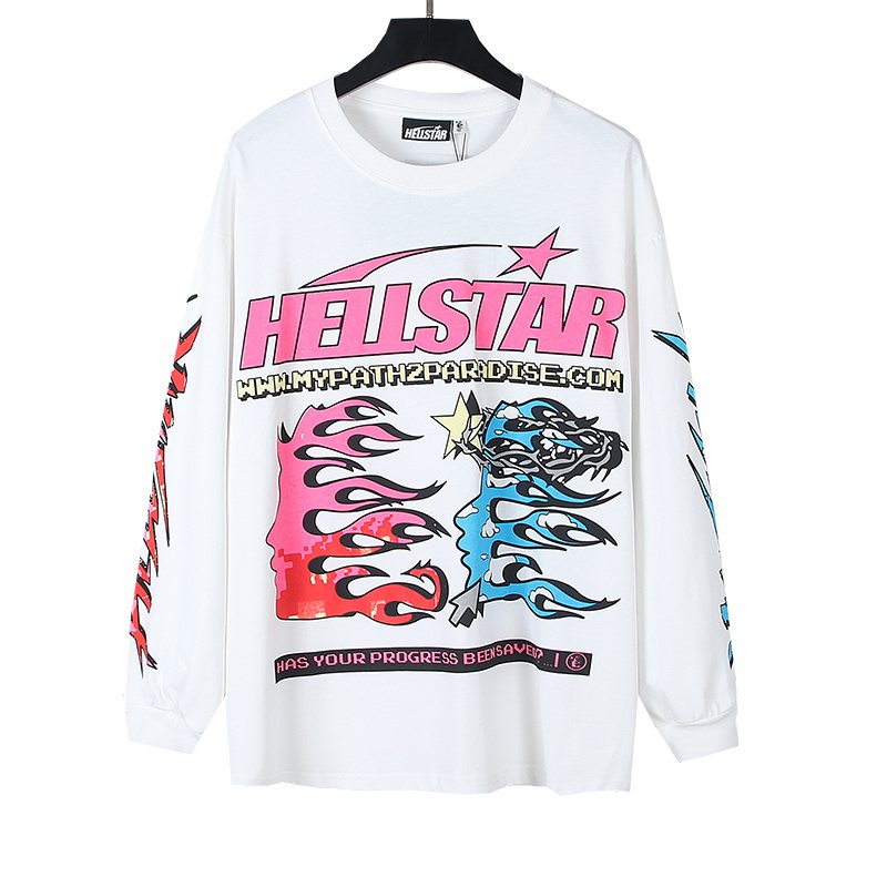 Hellstar Flame Graphic Long-Sleeve T-Shirt — front