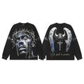 Hellstar Washed Black Wing Cross Long-Sleeve T-Shirt — hero