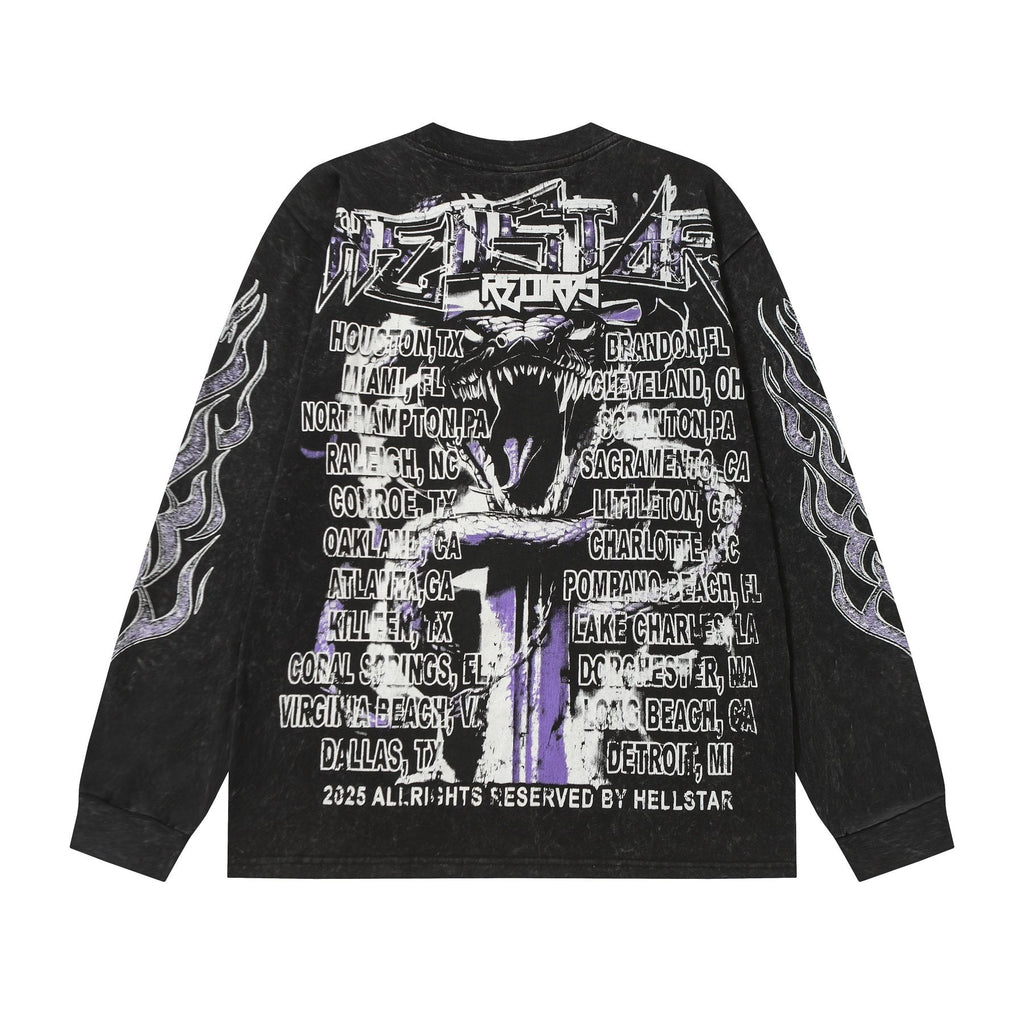 Hellstar Skull & Flame Graphic Long-Sleeve T-Shirt — back