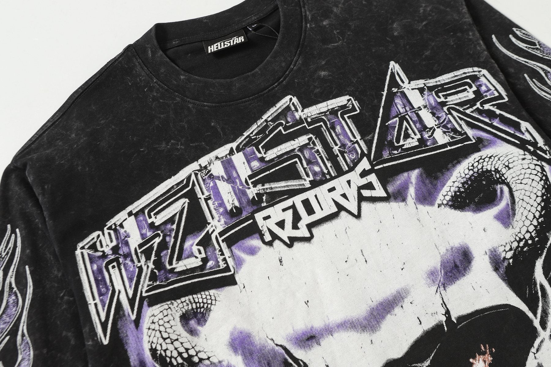Hellstar Skull & Flame Graphic Long-Sleeve T-Shirt — detail
