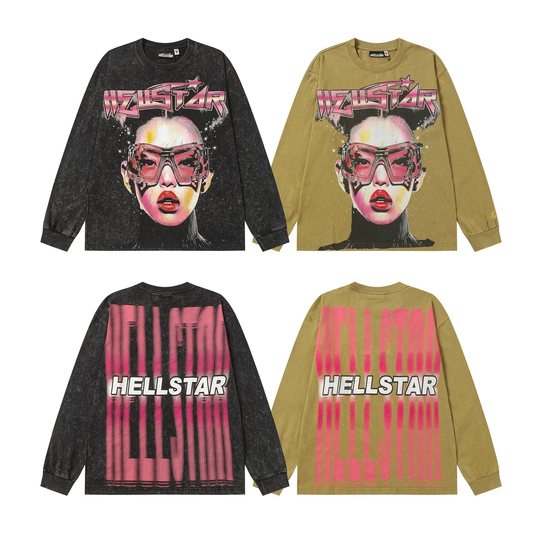 Hellstar Face Graphic Long-Sleeve T-Shirt — comparison