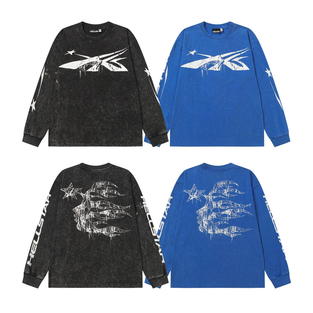 Hellstar Aircraft Star Graphic Long-Sleeve T-Shirt — comparison