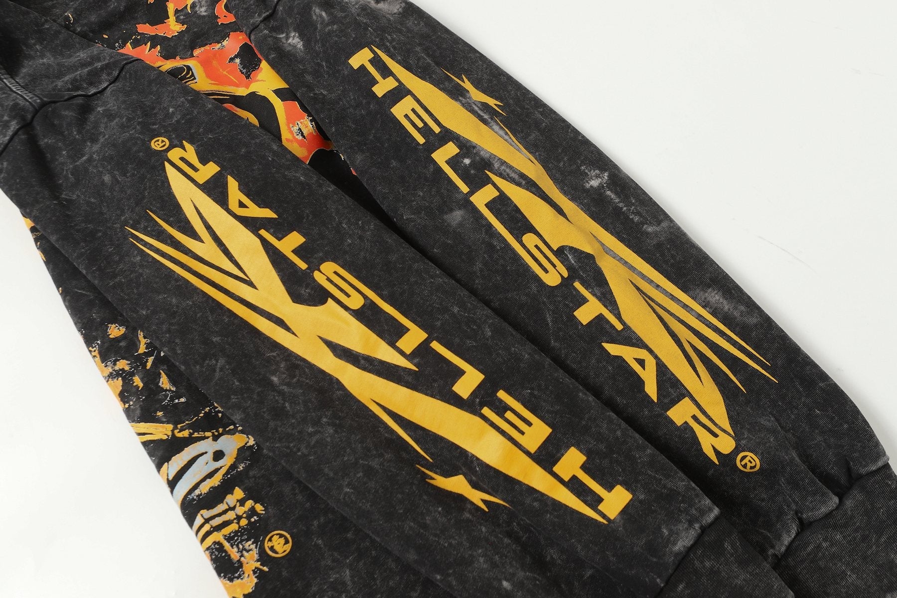 Hellstar Washed Black Graphic Long-Sleeve T-Shirt — detail