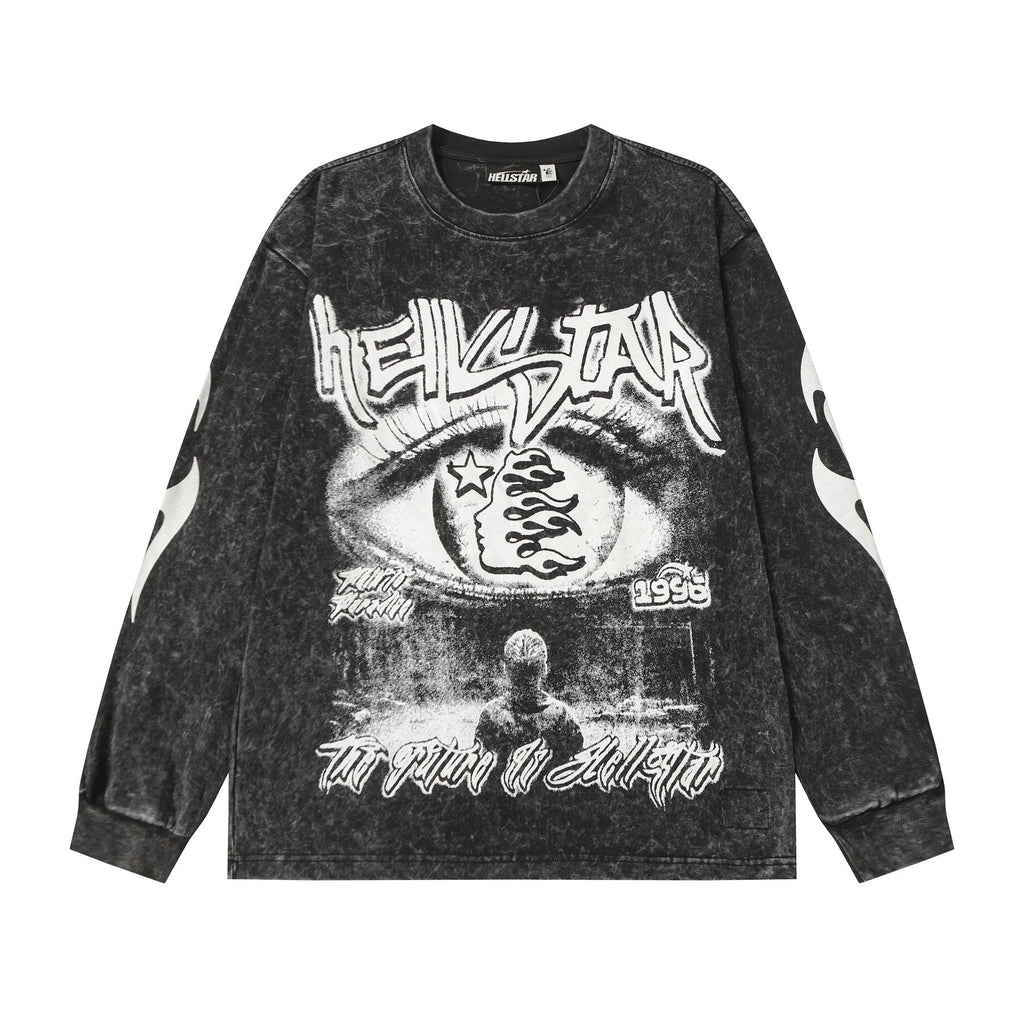 Hellstar Eye & Flame Graphic Long-Sleeve T-Shirt — front