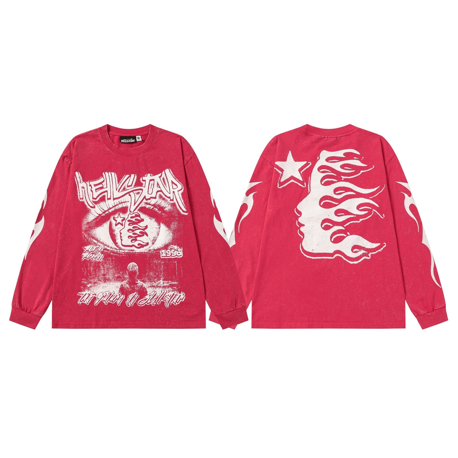 Hellstar Eye & Flame Graphic Long-Sleeve T-Shirt — front