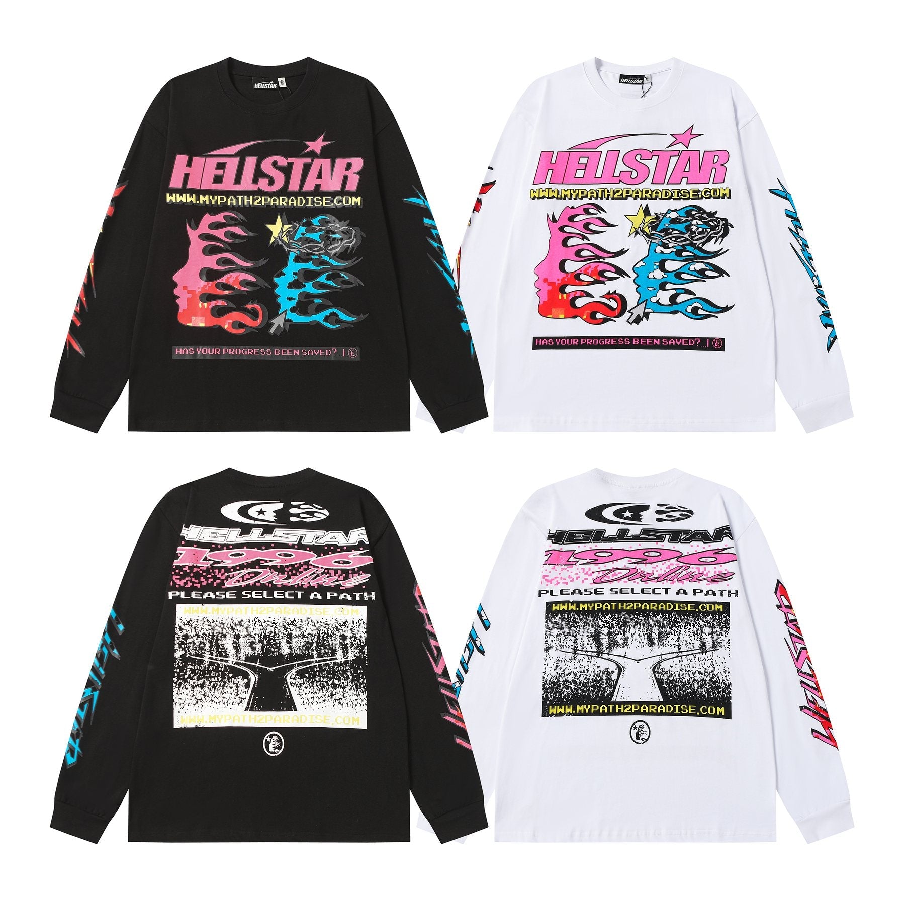 Hellstar Path to Paradise Long-Sleeve Graphic T-Shirt — comparison