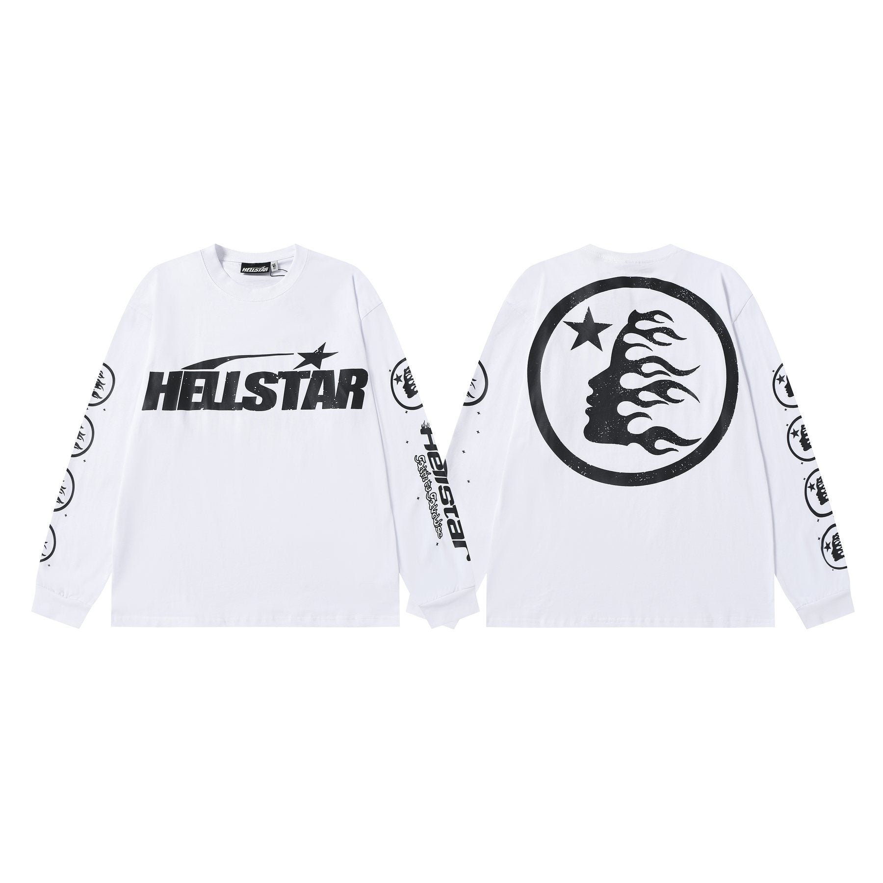 Hellstar Flaming Head Graphic Long-Sleeve T-Shirt — front