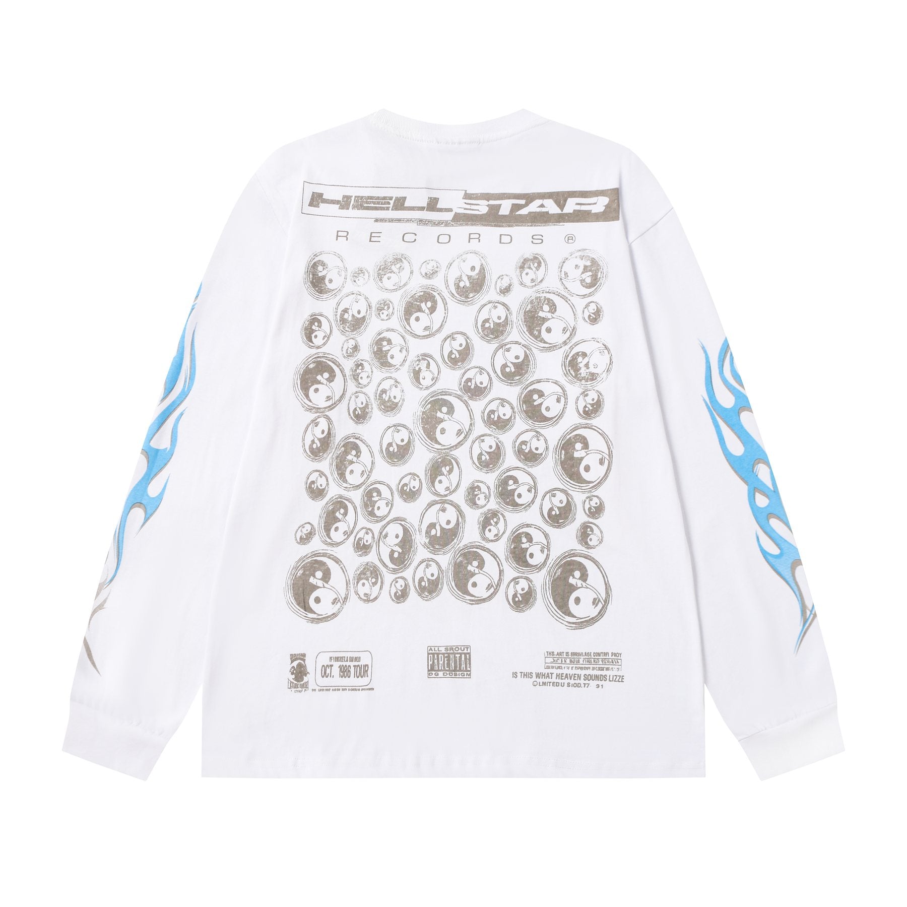 Hellstar Flame Turntable Graphic Long-Sleeve T-Shirt — back