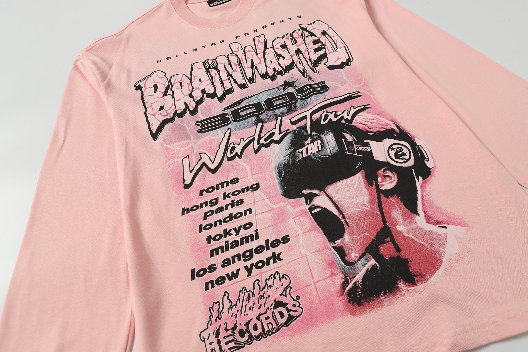 Hellstar Brainwashed 3005 World Tour Long-Sleeve T-Shirt — detail
