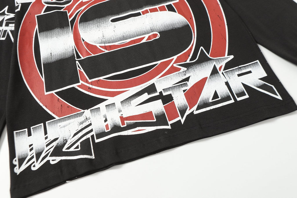Hellstar Black Graphic Long-Sleeve T-Shirt — detail
