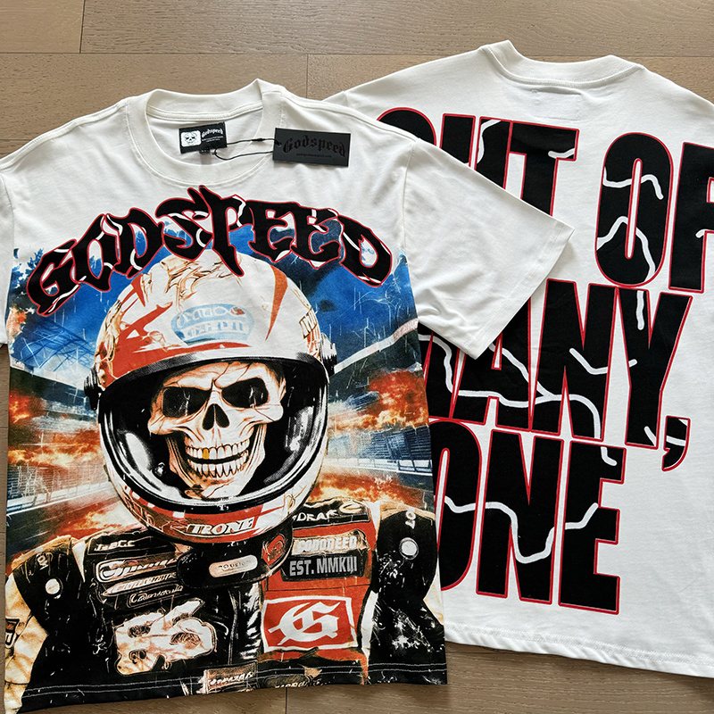 Godspeed Racer Skull Graphic T-Shirt — context