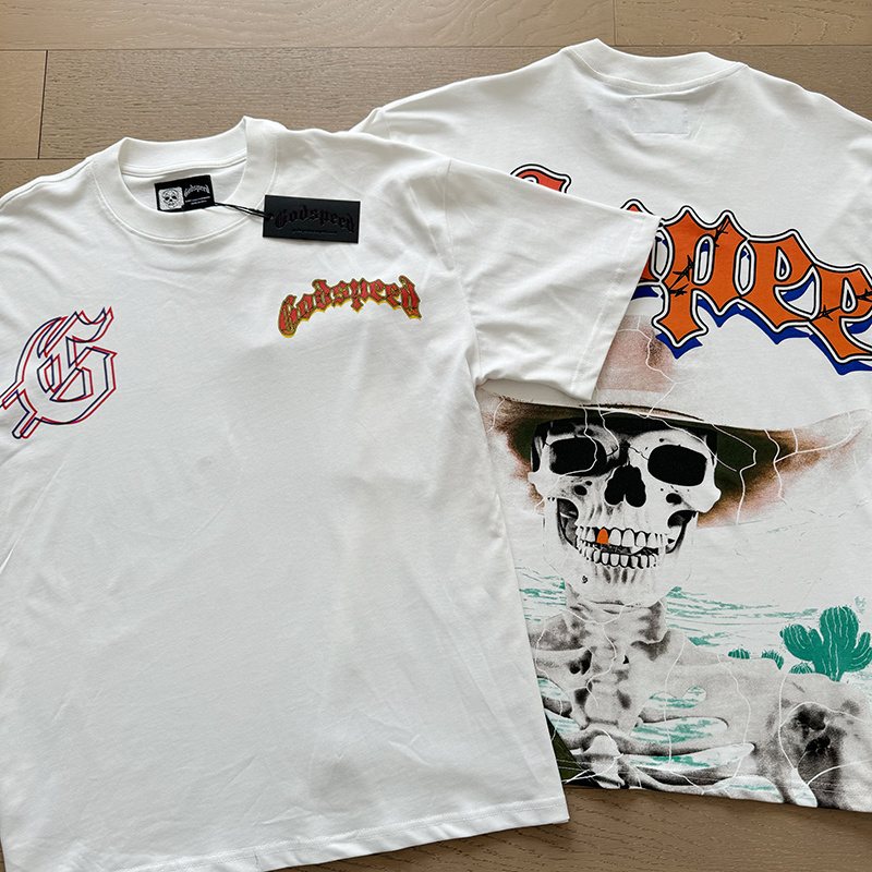 Godspeed Skeleton Desert Graphic T-Shirt — context