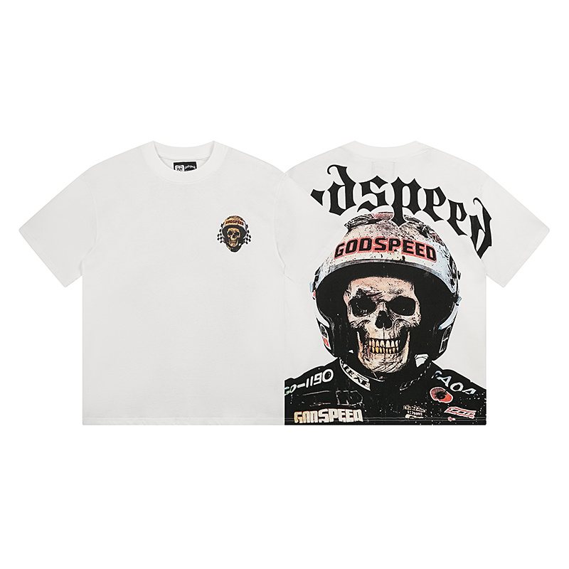 Godspeed Skull Helmet Graphic T-Shirt — hero