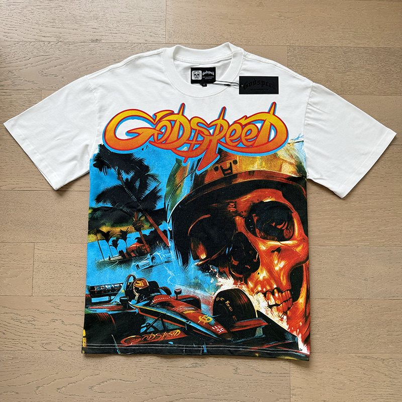 Godspeed Skull Racing Graphic T-Shirt — front