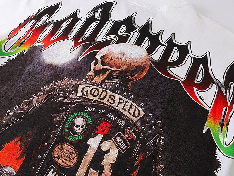Godspeed Skull Flame Graphic T-Shirt — detail