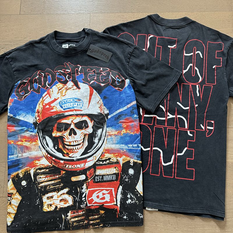 Godspeed Washed Black Rock Graphic T-Shirt — context