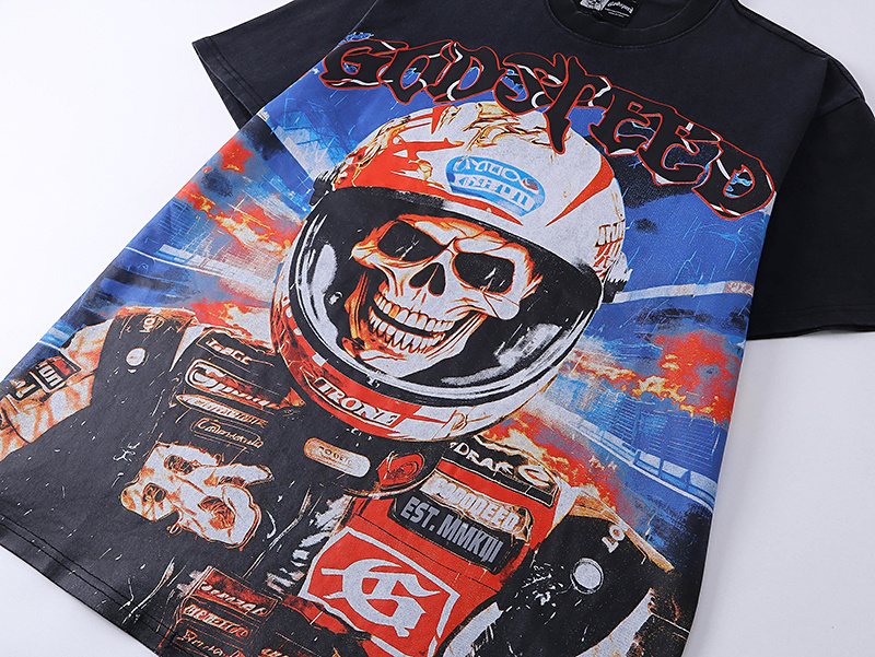 Godspeed Washed Black Rock Graphic T-Shirt — detail