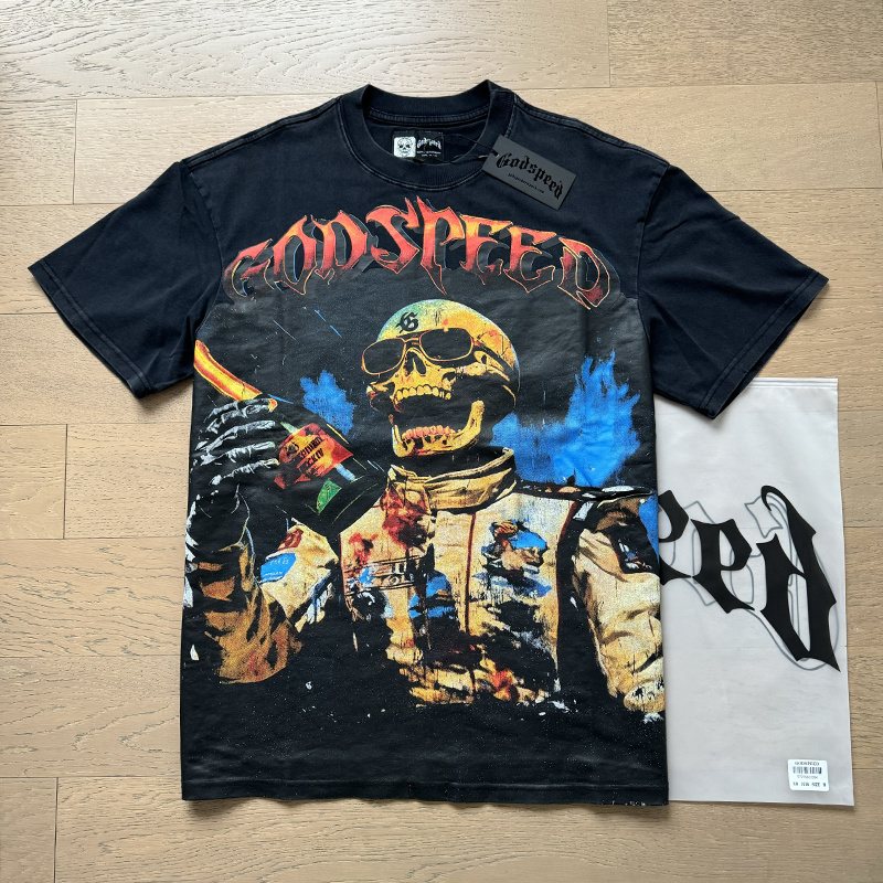 Godspeed Skull Racing Graphic T-Shirt — context