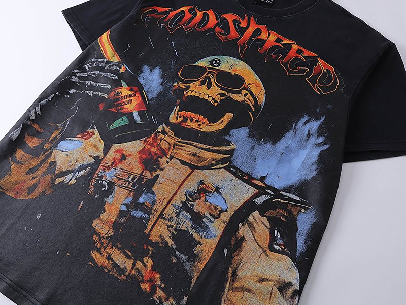 Godspeed Skull Racing Graphic T-Shirt — detail