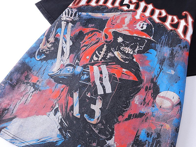 Godspeed Baseball Skull Graphic T-Shirt — detail