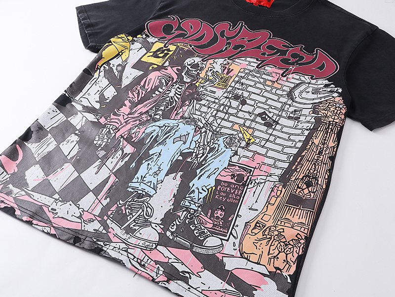 Godspeed Washed Black Rock Graphic Short-Sleeve T-Shirt — detail