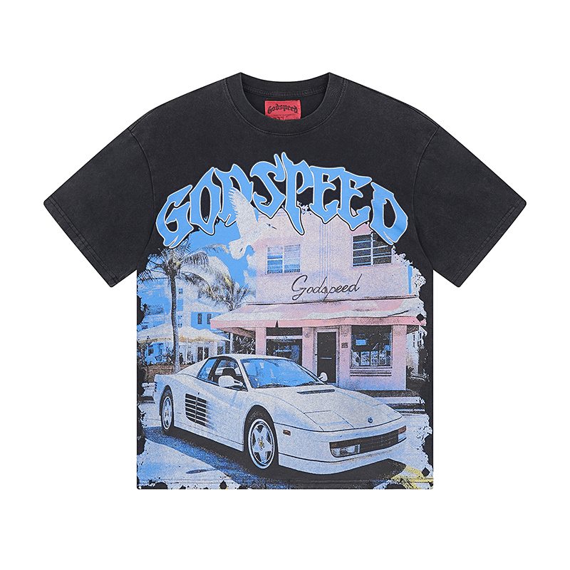Godspeed Washed Black Rock Graphic T-Shirt — hero