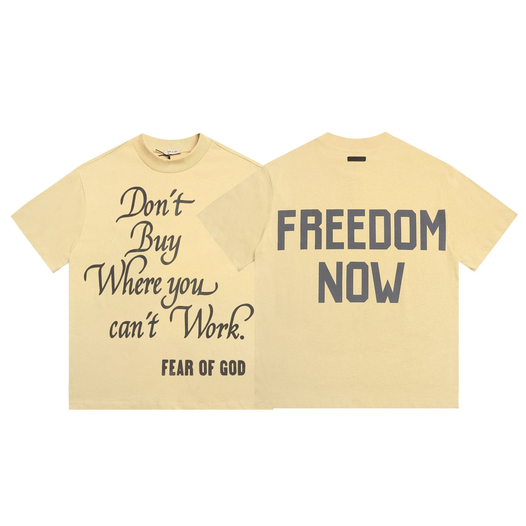 FEAR OF GOD Don’t Buy Where You Can’t Work Short-Sleeve T-Shirt — hero