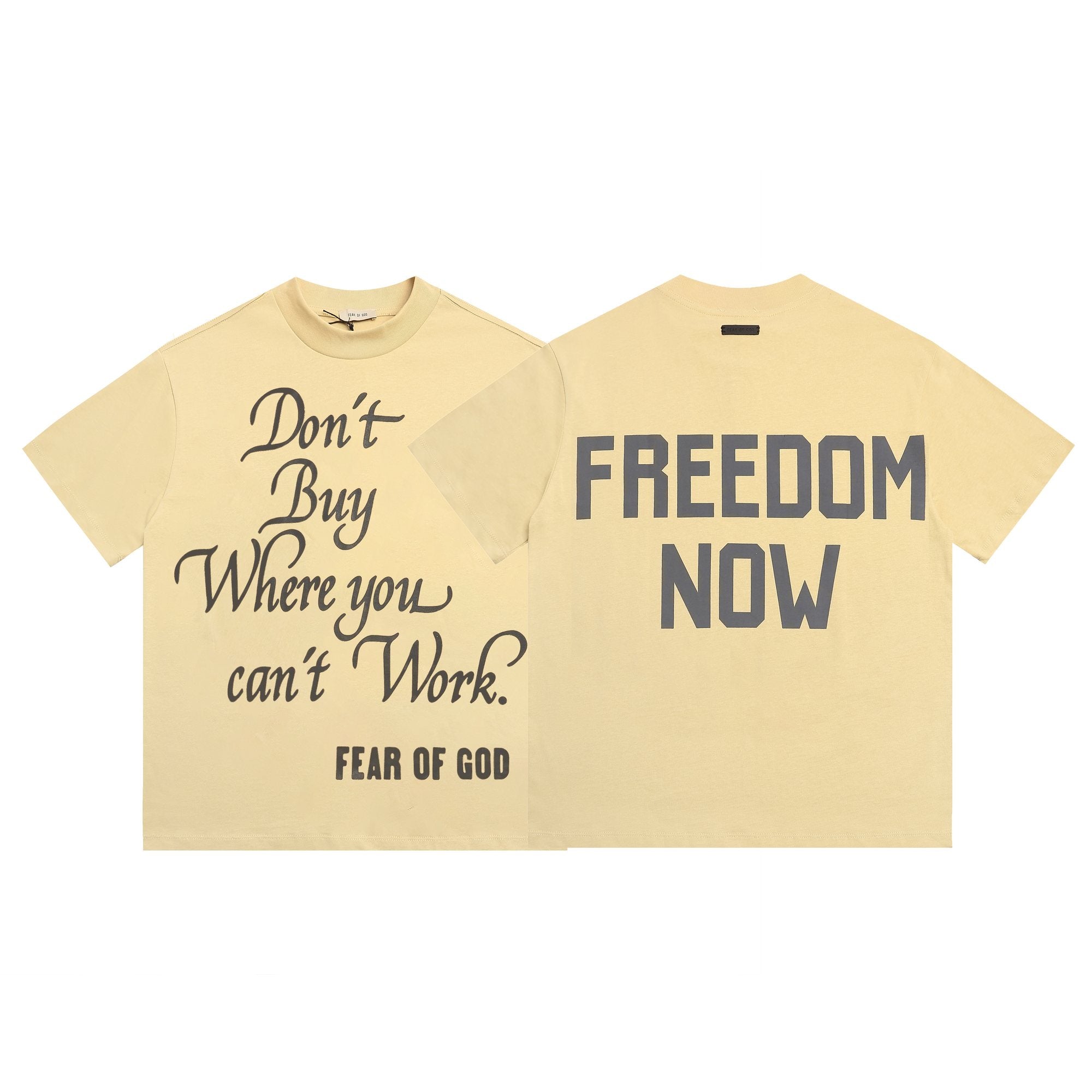 FEAR OF GOD Don’t Buy Where You Can’t Work Short-Sleeve T-Shirt — hero