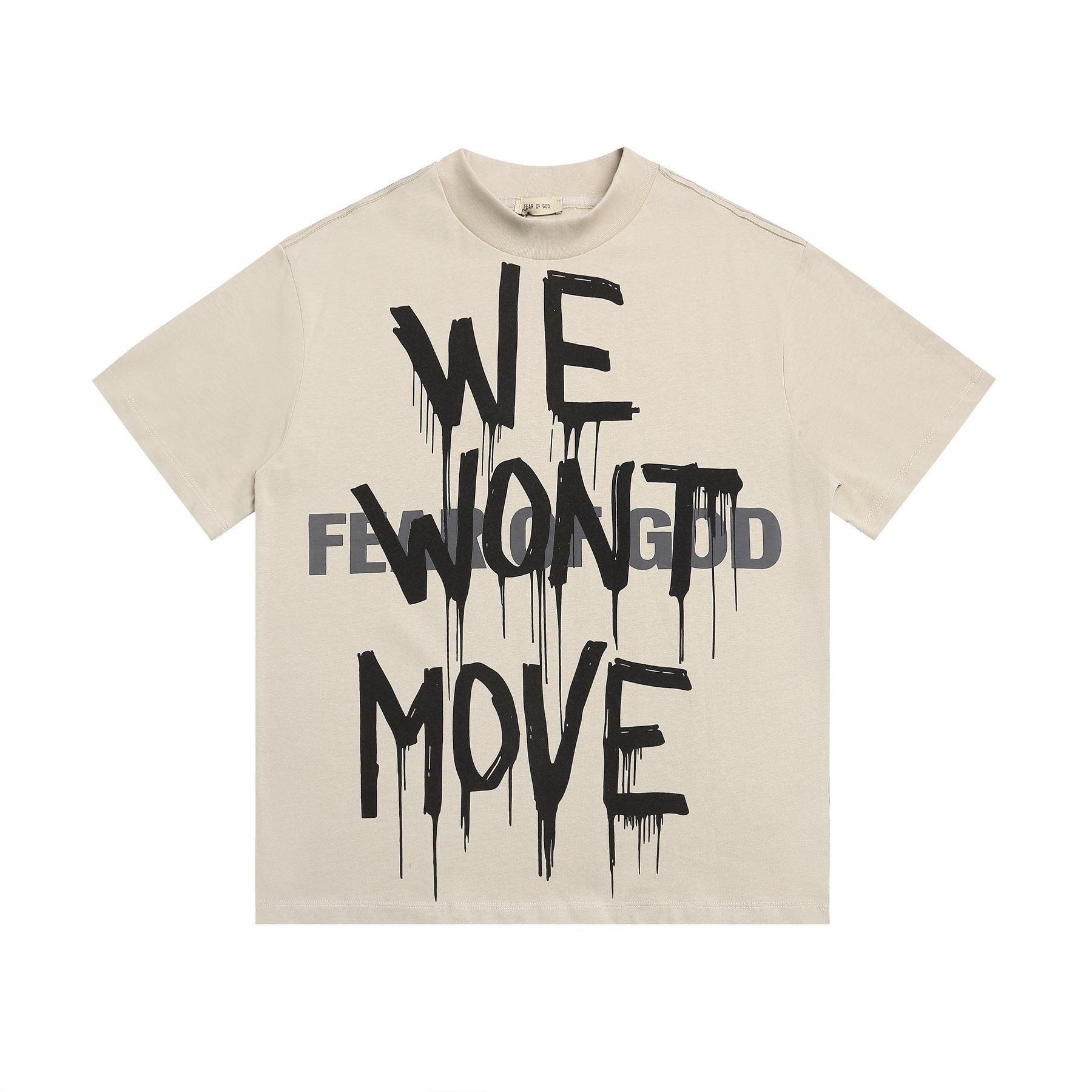 Fear of God Beige Graphic T-Shirt — front