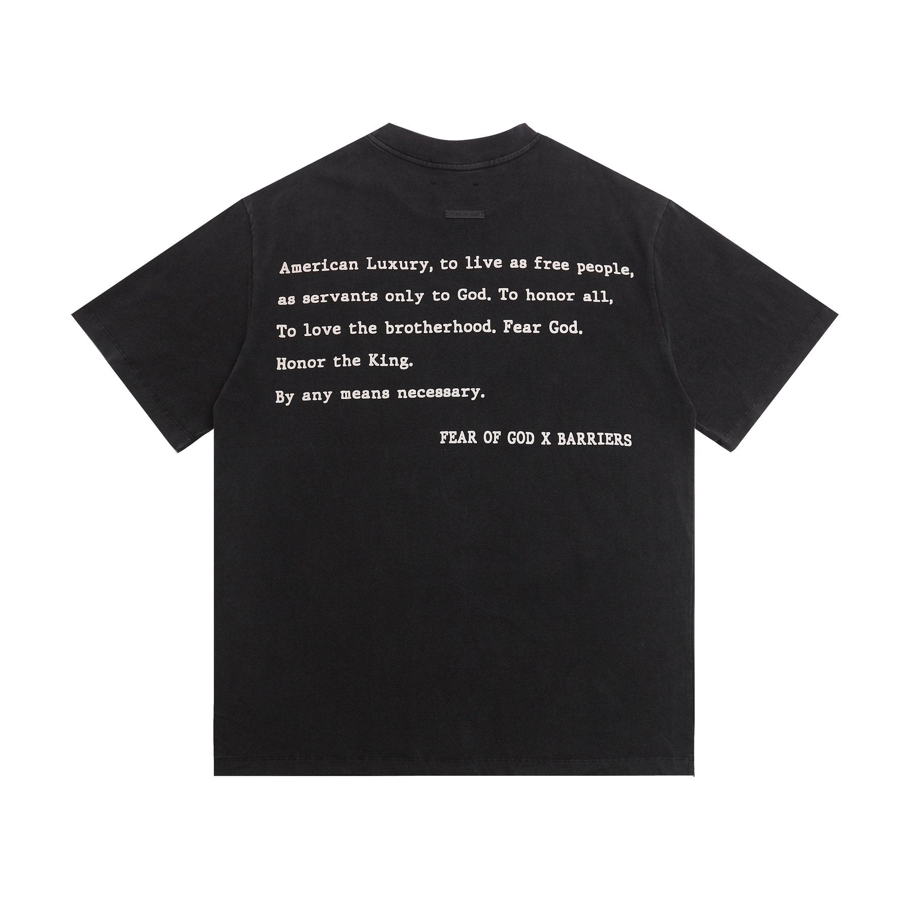 Fear of God x Barriers Live Free Graphic T-Shirt — back
