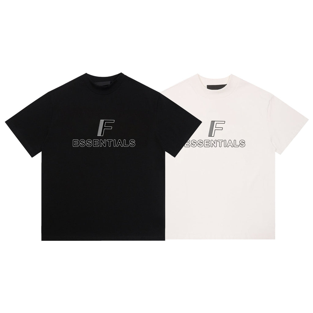 ESSENTIALS F-Letter Embroidered Graphic T-Shirt — comparison