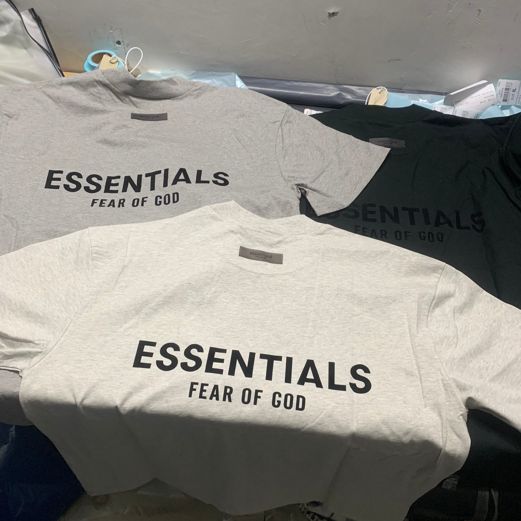 ESSENTIALS Flocked Logo Graphic T-Shirt — context