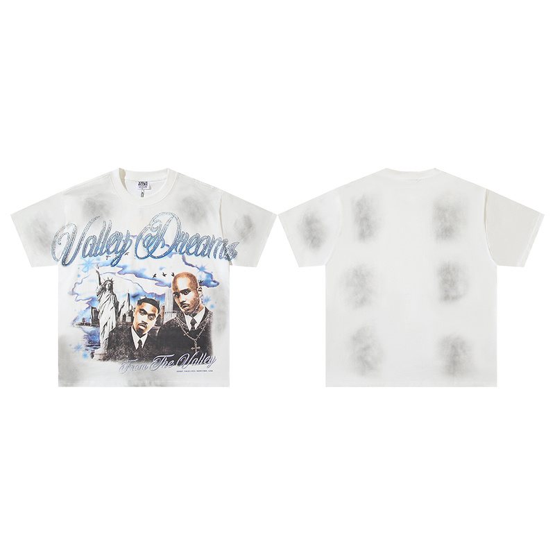 VALE USA Valley Dreams Rhinestone Graphic T-Shirt — front