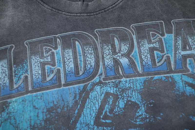 VALE USA Washed Black Graphic T-Shirt — detail