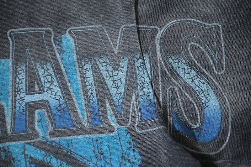 VALE USA Washed Black Graphic T-Shirt — detail