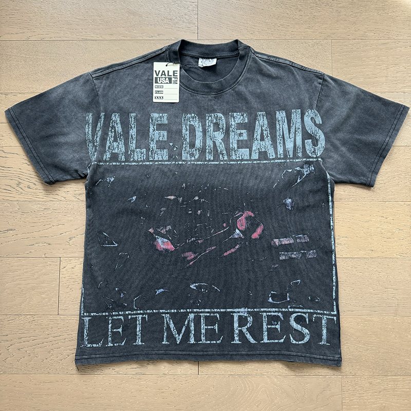 VALE USA Let Me Rest Washed Graphic T-Shirt — front